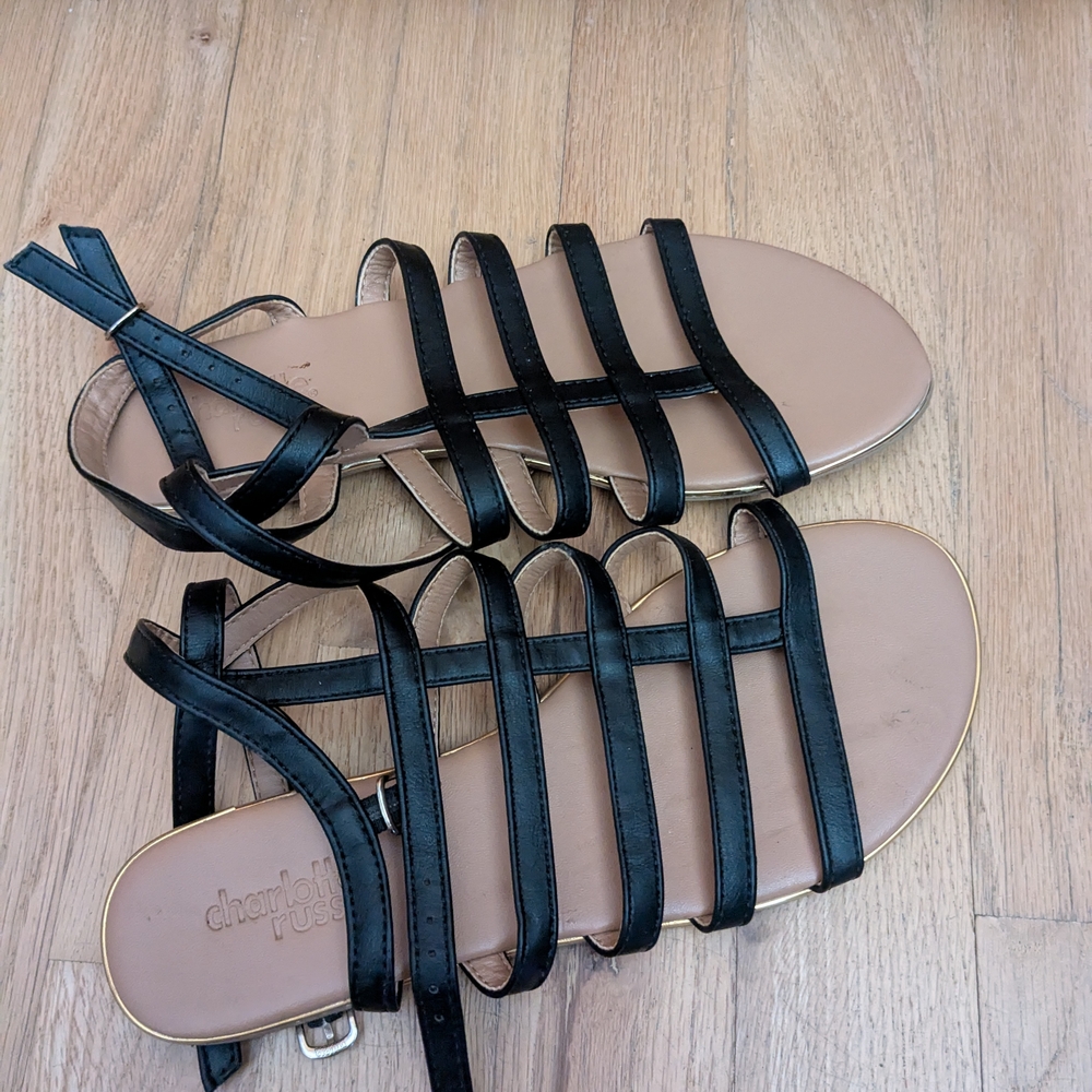Charlotte Russe Black Gladiator Sandals